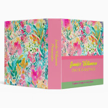 Floral Binder – Custom Name Binder for Work, Schoo