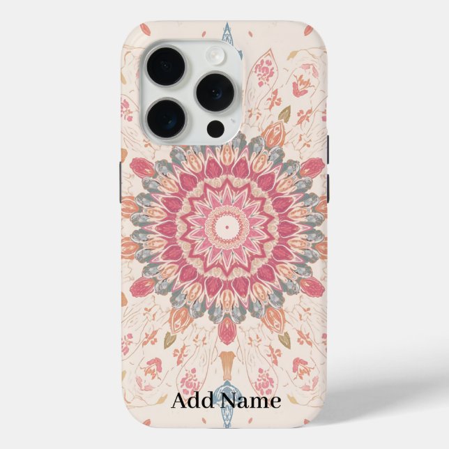 Floral & Bird Arabic Art Phone Cover – Personalise (Back)