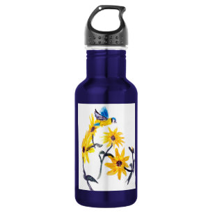 Floral Bird Art Yellow Sunflowers 532 Ml Water Bottle