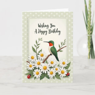 Floral Bird Birthday Card