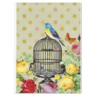 Floral Bird Cage Ephemera  Decoupage Vintage