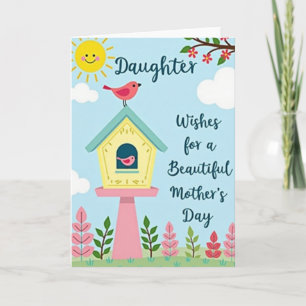 Floral Bird Family Mothers Day Card