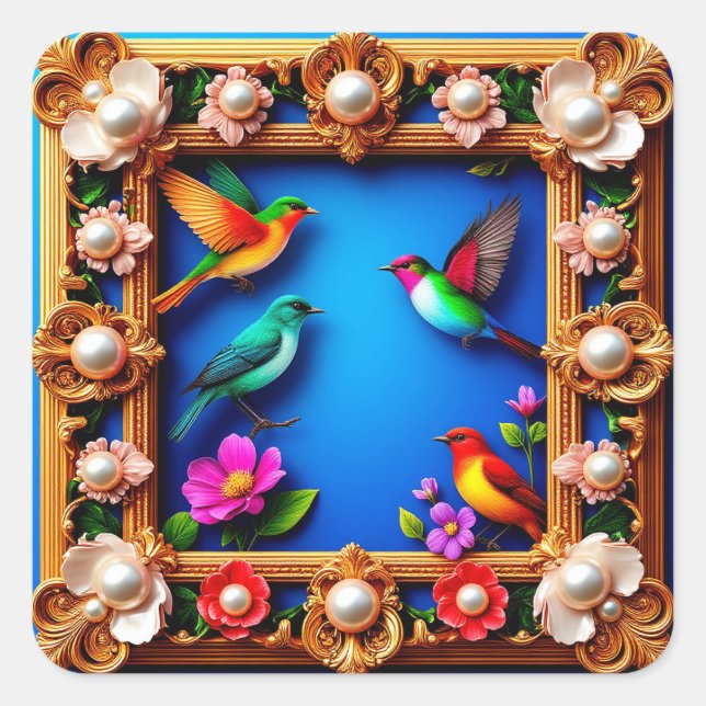 🕊️ Floral Bird Frame Sticker Gift (Front)