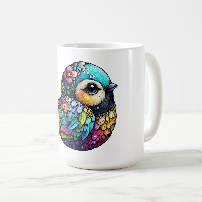Floral Bird Harmony Coffee Mug (Front Right)