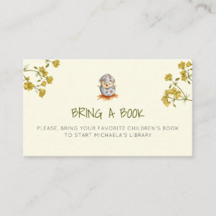 Floral Bird Hatching Baby Shower Bring a Book Enclosure Card