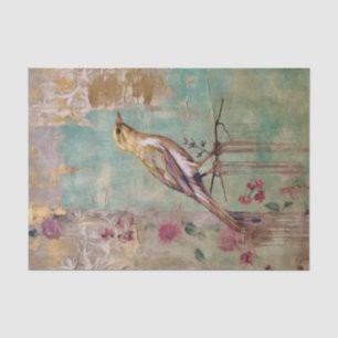 Floral Bird Shabby Chic Tissue Paper