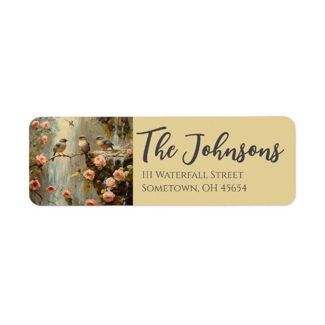Floral Bird Themed Address Labels (Front)