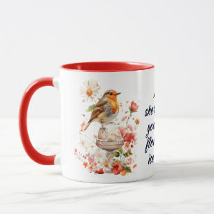 Floral Bird with Ice Cream mug