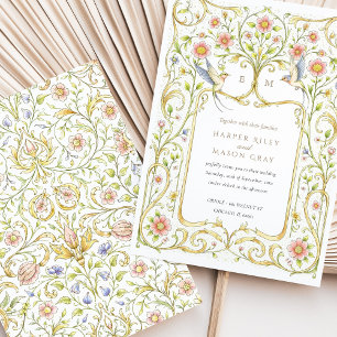 Floral & Birds Victorian Garden Wedding Invitation