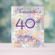 Floral Birthday Brunch Acrylic Table Sign