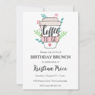 floral birthday brunch invitation