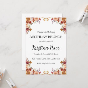 floral birthday brunch invitation