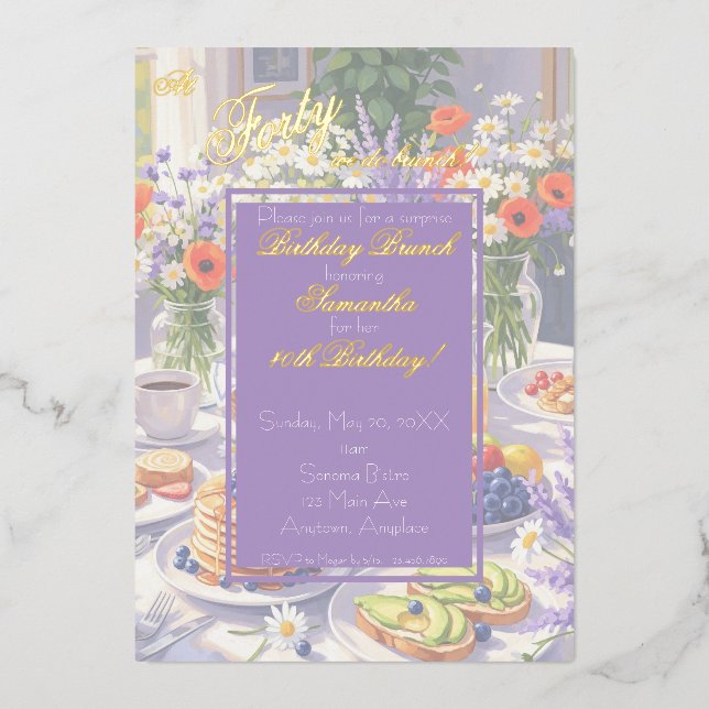 Floral Birthday Brunch Invitation (Front)