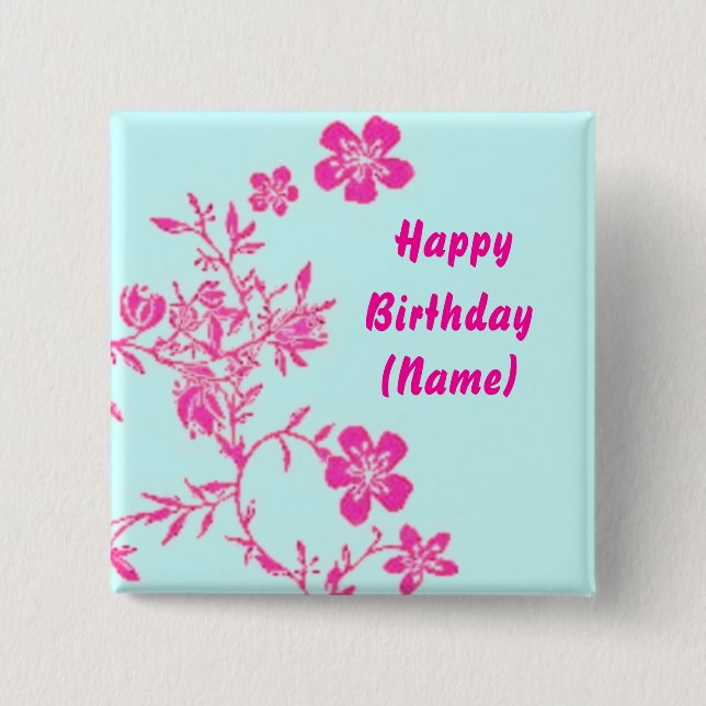 Floral Birthday Button (Front)