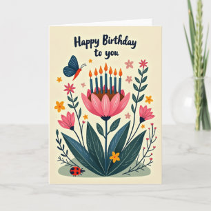 Floral Birthday Candle Card