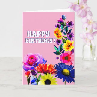 FLORAL birthday card for mum, grandmother