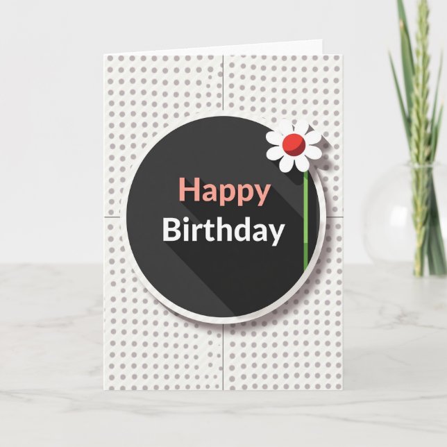 Floral Birthday Circle Card (Front)