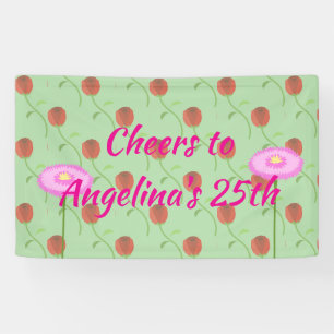 Floral birthday collection banner