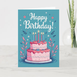 Floral Birthday Dessert Card