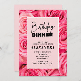Floral Birthday dinner 97th birthday invitations 