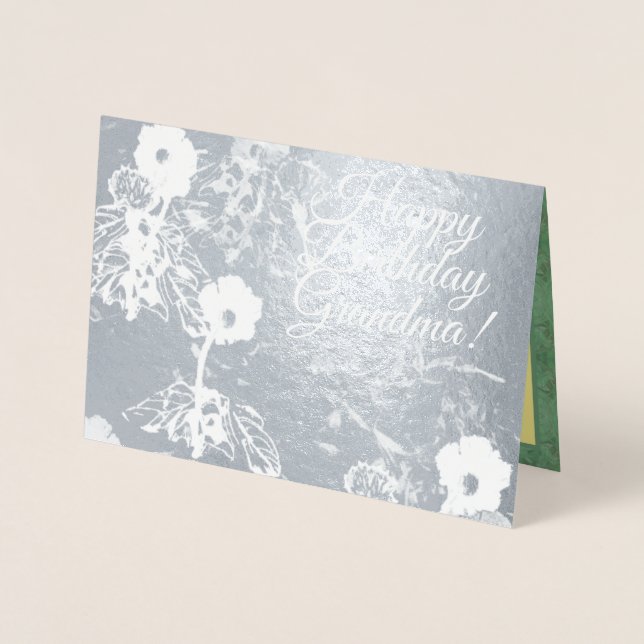 Floral Birthday Foil Card w/Text (Front)