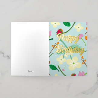 Floral Birthday Foil Greeting Card