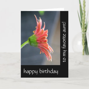 Floral Birthday for Aunt, Pink Gerbera Daisy Card
