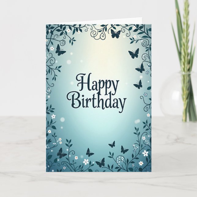 Floral Birthday Gradient Card (Front)
