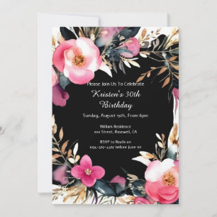 Floral Birthday Invitation