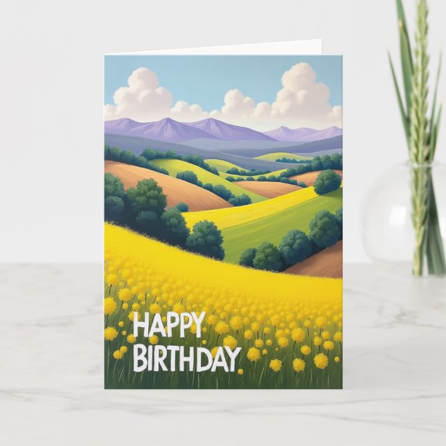 Floral Birthday Meadow Card (Front)