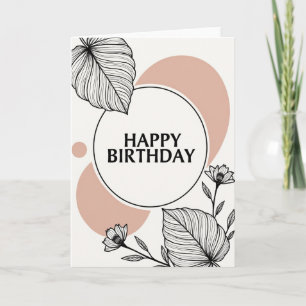 Floral Birthday Outline Card