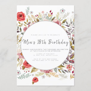 Floral Birthday Party Invitation