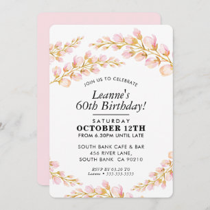 FLORAL BIRTHDAY PARTY INVITE stylish pretty pink