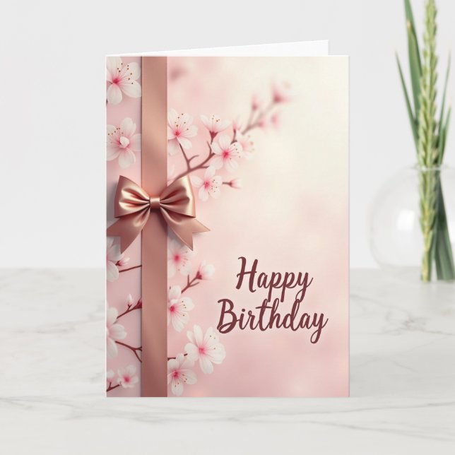 Floral Birthday Satin Card (Front)