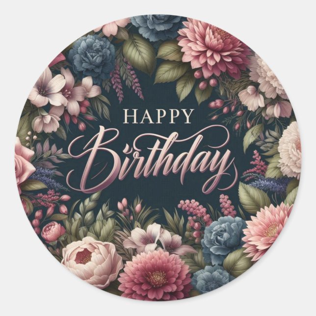 Floral Birthday sticker (Front)