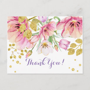 FLORAL, BIRTHDAY THANK YOU CARD