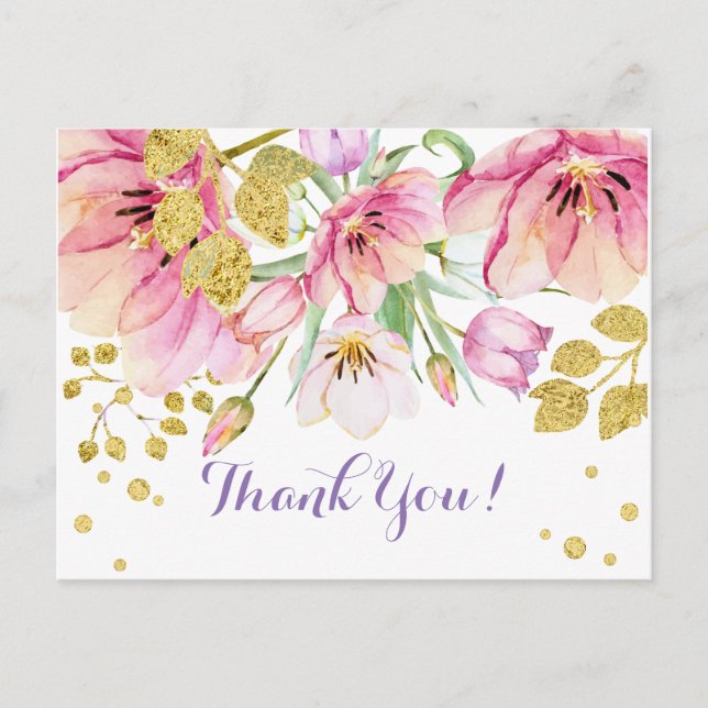 FLORAL, BIRTHDAY THANK YOU CARD (Front)