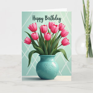 Floral Birthday Tulips Card