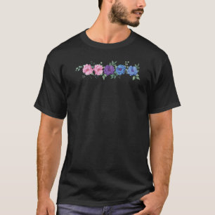 Floral Bisexual Pride Boho LGBT Cute LGBTQ Flowers T-Shirt