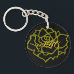 Floral Black And Gold Keychain<br><div class="desc">Floral Black And Gold Keychain</div>