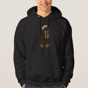 Floral Black and Tan Cavalier King Charles Spaniel Hoodie