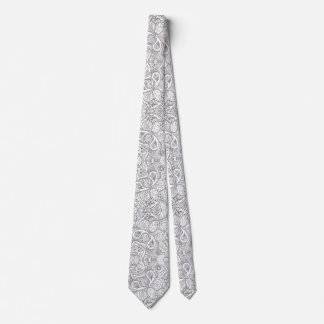 Floral Black and white Paisley Tie