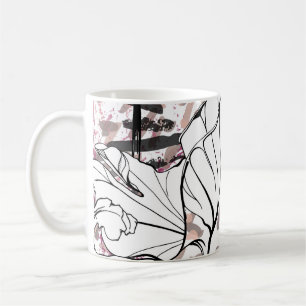 Floral Black and White Seamless Pattern. Modern Ar Coffee Mug