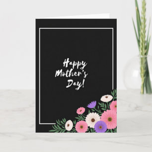 Floral Black Backdrop Card