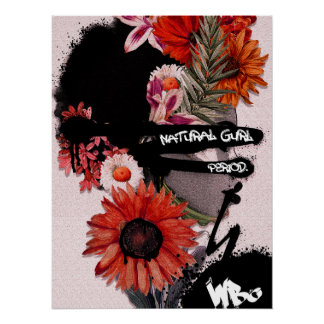 Floral Black Beauty Poster 