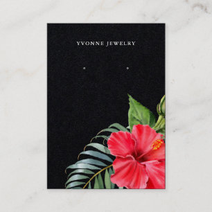 Floral Black Earring Display Holder Business Card