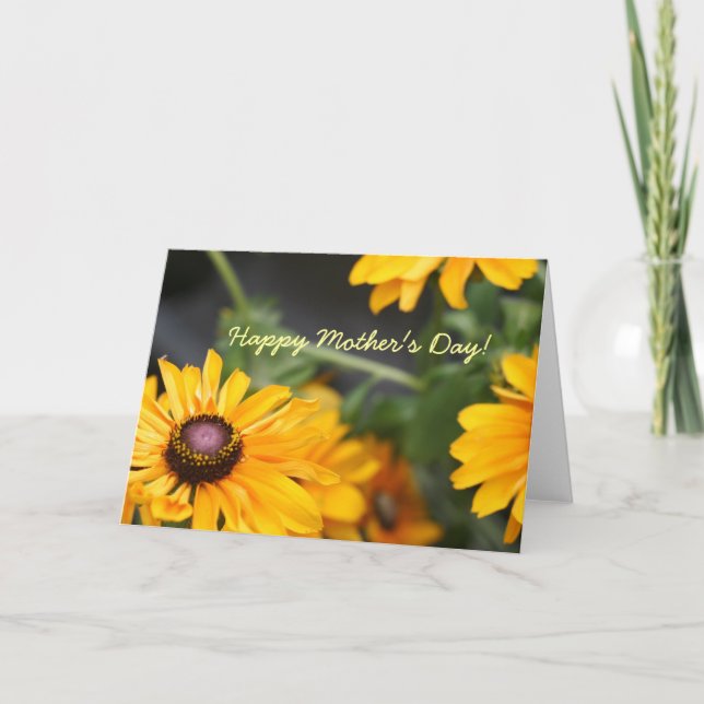Floral Black Eyed Susans Photo Mother's Day Blank Thank You Card (Front)