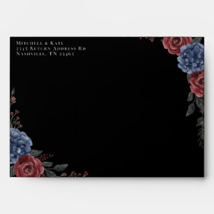 Floral Black Gothic Wedding Envelope