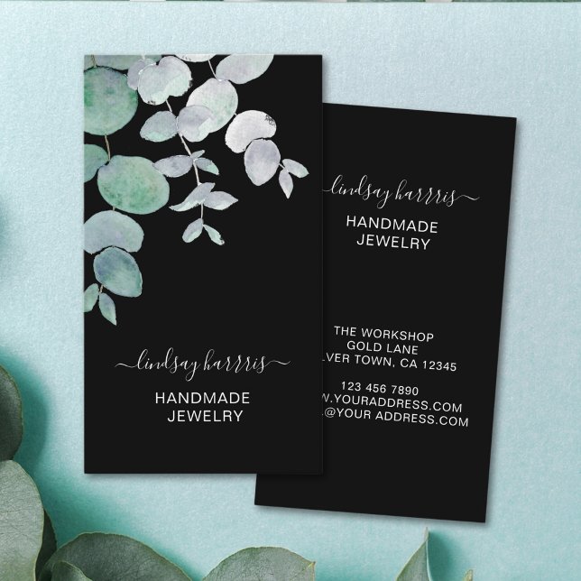 Floral Black Jewellery Business Card (Creator Uploaded)