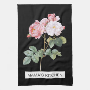FLORAL Black Kitchen Towel